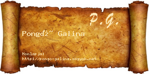 Pongó Galina névjegykártya